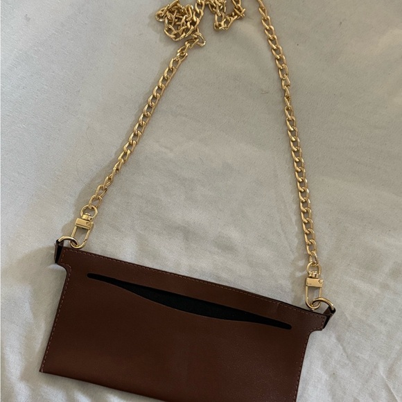 Authentic Louis Vuitton Monogram Crossbody Wallet with Gold Chain - Picture 9 of 13